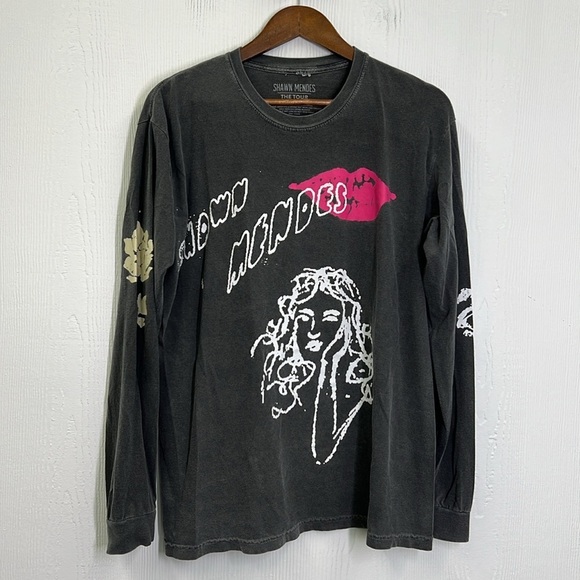 Urban Outfitters - Shawn Mendes Tour Doodle Long Sleeve T Shirt Size Medium - Picture 8 of 11